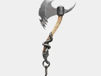 Medieval axe 3D model shop