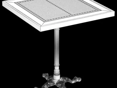 Restaurant Table Square Metal Sheet 3D model