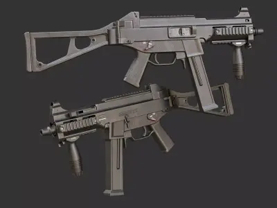 UMP-45 Low Poly Low-poly 3D model
