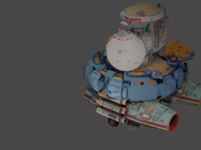 Vorath Prime   Bio Mechanical Space Station 3D model