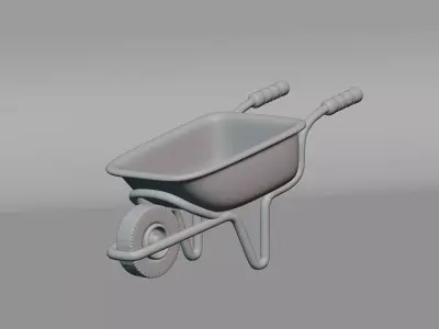 Construction Wheelbarrow Low-poly 3D model purchase