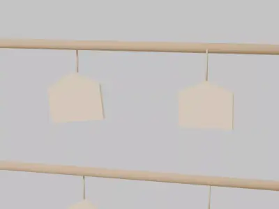 Japanese Ema Rack  Votive Tablet Rack  Low Poly 3D Model Low-poly 3D model