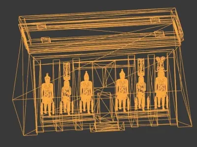 Egyptian buildings and monuments Low-poly 3D model