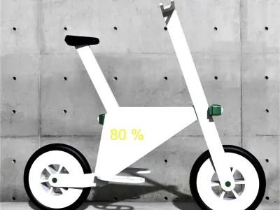 Electric bicycle  Electric scooter  Low-poly 3D model