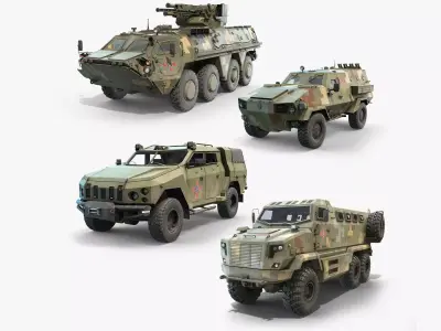 Ukrainian Armored Vehicles Set 3D Model Pack