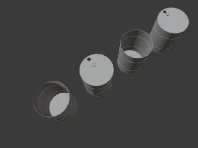 Barrel three cylinders Free low-poly 3D model