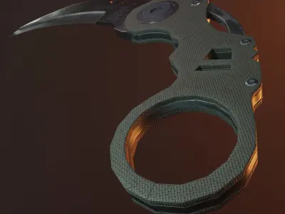 Karambit knife Low-poly 3D model order