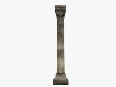 Column stone Low-poly 3D model 3