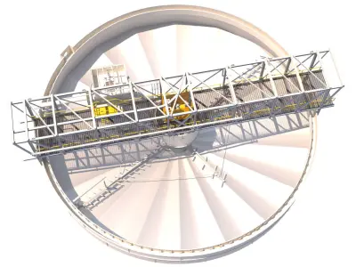 espesador circular metal structure 3D model
