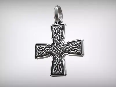 Celtic Knot Pendant Traditional Celtic Interlace Nordic Cross Free 3D print model