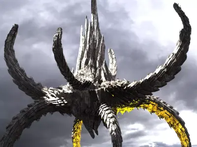  Dragon Asteroid Floating monolith 3D model