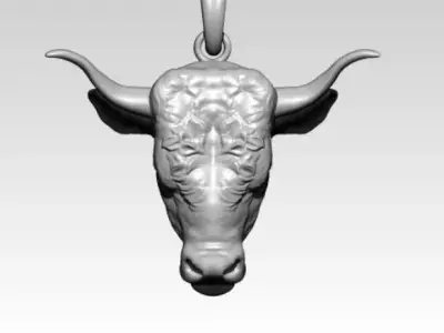 Bull head pendant 3D print model