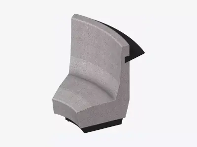 Seating - Contemporary - Blume - Closing - Round - High Back Low-poly 3D model