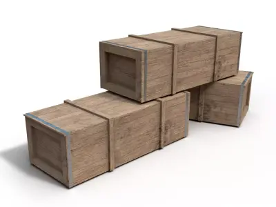 Wooden Crate 3D 3D model 14