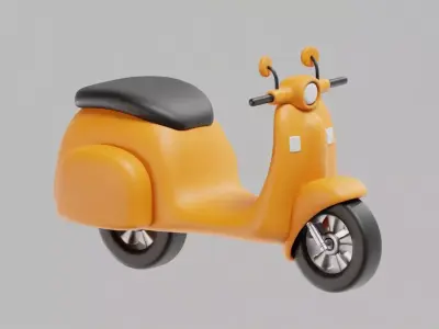  Cartoon Scooter Low-poly 3D model