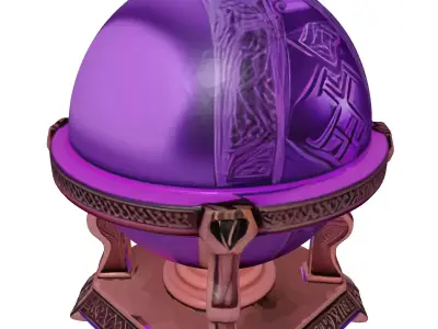 Glowing Purple Orb Claw Stand 3D model