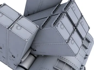 Mk-16 Launching System Naval Gun 3D model