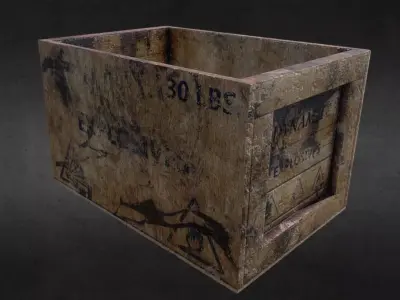   Wooden Dynamite Crate Free low-poly 3D model