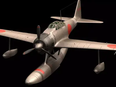 Nakajima A6M2-N 3D model purchase