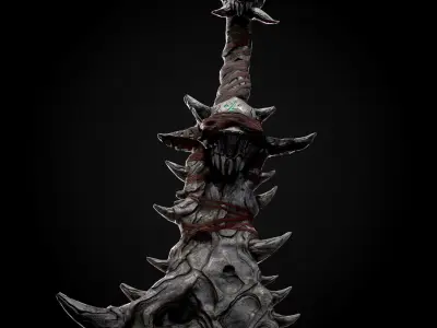 Realtime low poly sword Low-poly 3D model