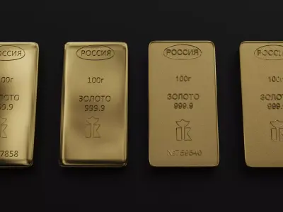 Gold bars 100gr 3D model