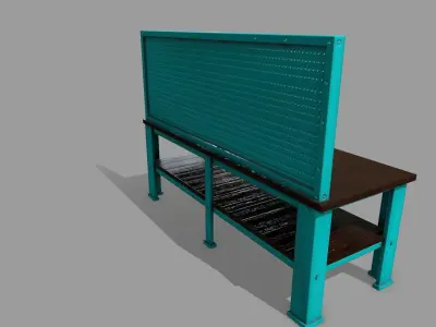 workbench shelf with shelves Low-poly 3D model