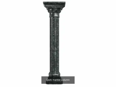 Column marble with square base 3D Model Pack