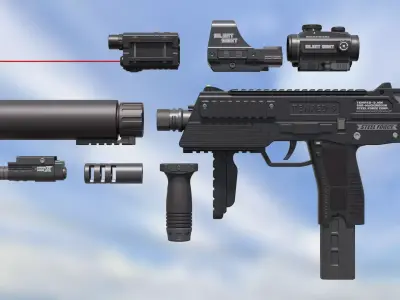 Sub Machine Gun Temped 9 3D model