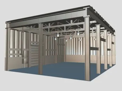 Warehouse Interior - Stylised Low-poly 3D model