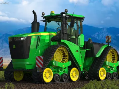 John Deere Four Track 9RX Series Tractor Clean 3D model