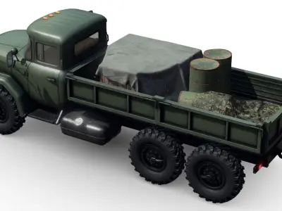 Soviet Army Supply Truck Low-poly 3D model