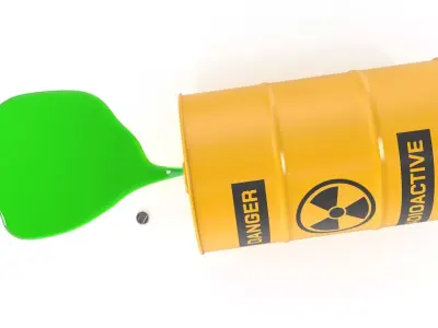 Barrel And Leaking Liquid Low-poly 3D model