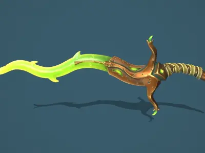 Snake sword Low-poly 3D model