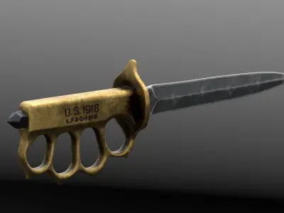 US Mark I Trench Knife Low-poly 3D model