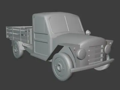 Rastrojero old truck with wooden bed Low-poly 3D model