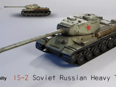 Low Poly IS-2 Soviet Heavy Tank Low-poly 3D model