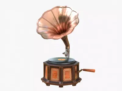 Gramophone Low-poly 3D model