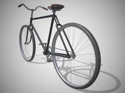 Vintage Bicycle Black - Updated for 2021 Low-poly 3D model