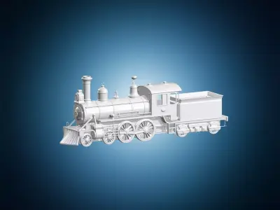Classic Steam Locomotive 3D Print Model 3D print model