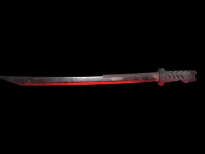 Combat katana Low-poly 3D model