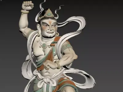 20- Raging Eyes Diamond Clay Sculpture from  3D model