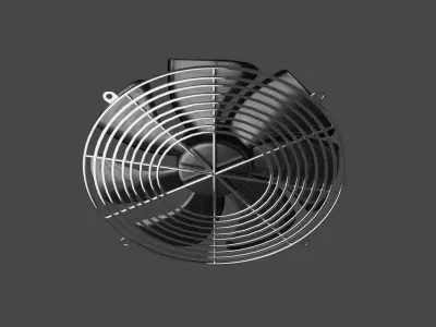 Industrial PC fan Low-poly 3D model