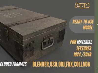 Military War Box Model 3D Low-poly Low-poly 3D model