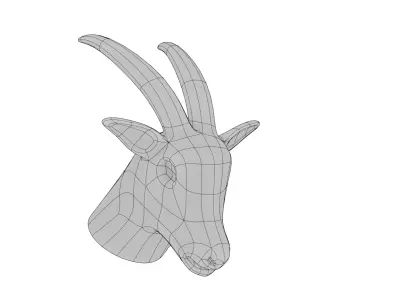 Low Poly Goat Head - Decorative 3D Model 3D model
