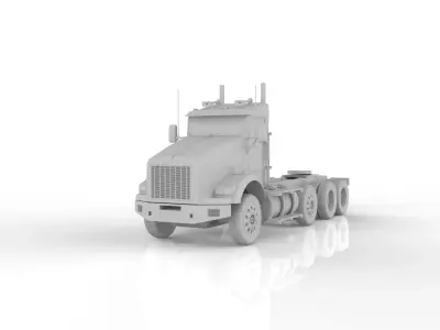 Kenworth T800 Chassis Truck 4axle 2005 3D print model