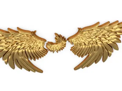 Wings Printable carved decor 07 3D model