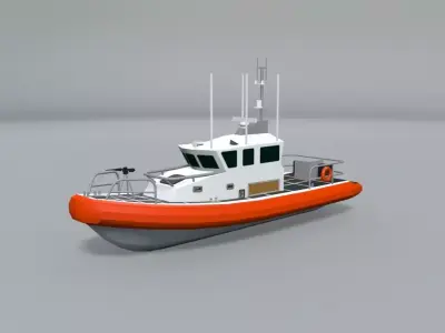 First Response Safe Boat Ship LOWEST Low-poly 3D model