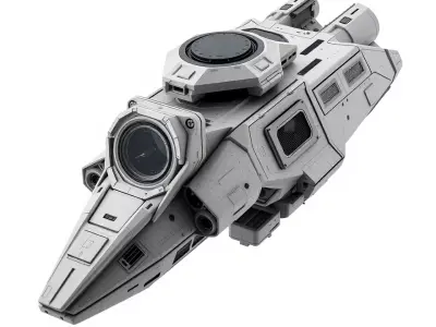 Futuristic Spacecraft model pack Low-poly 3D model by vfxcgartist