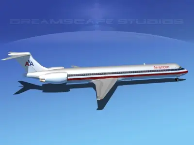 Douglas MD-80 American Airlines 3D model