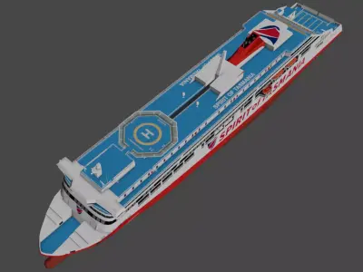 RoPax ferry Spirit of Tasmania V Low-poly 3D model